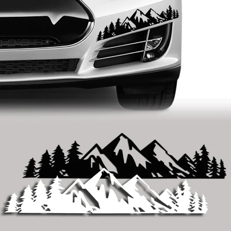 2PCS Forest Snow Mountain Sticker Waterproof Vinyl Decal Nature