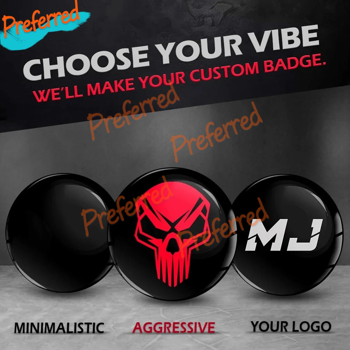 3D Silicone Sticker Personalized Name Logo Doming Rectangle