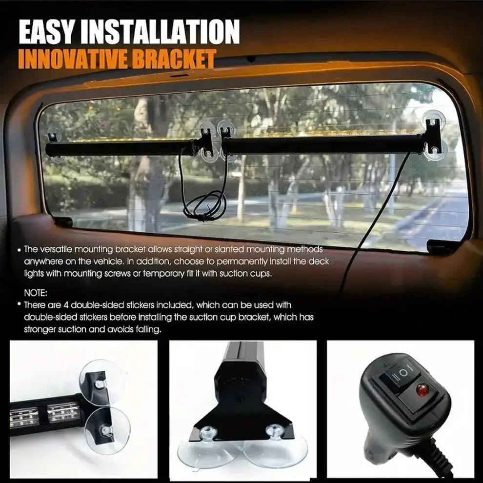 For Front Windshield 12V 162 Safety Warning 2-in-1 Strobe