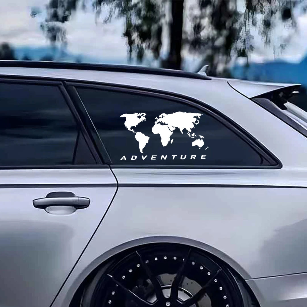 World Map Sticker Art Motorcycle Trucks Racing SUV Bumper