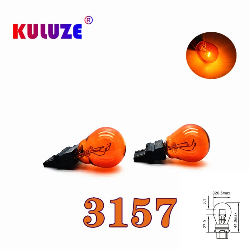 2PCS 3156 12v21w 3157 5W Amber External Turn Signal