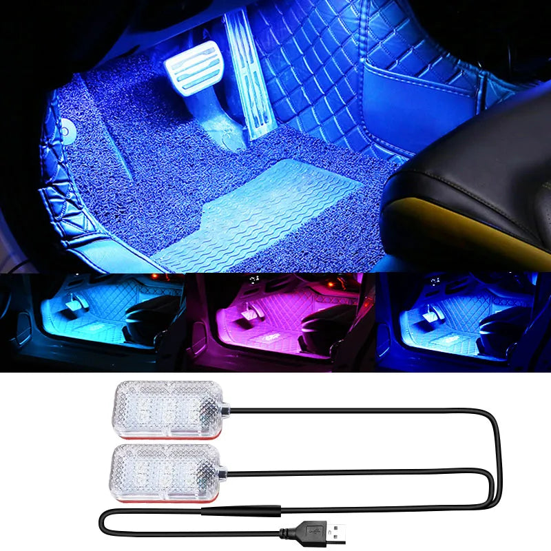 Interior Atmosphere Foot Strip USB Lighter Environment Ice Blue