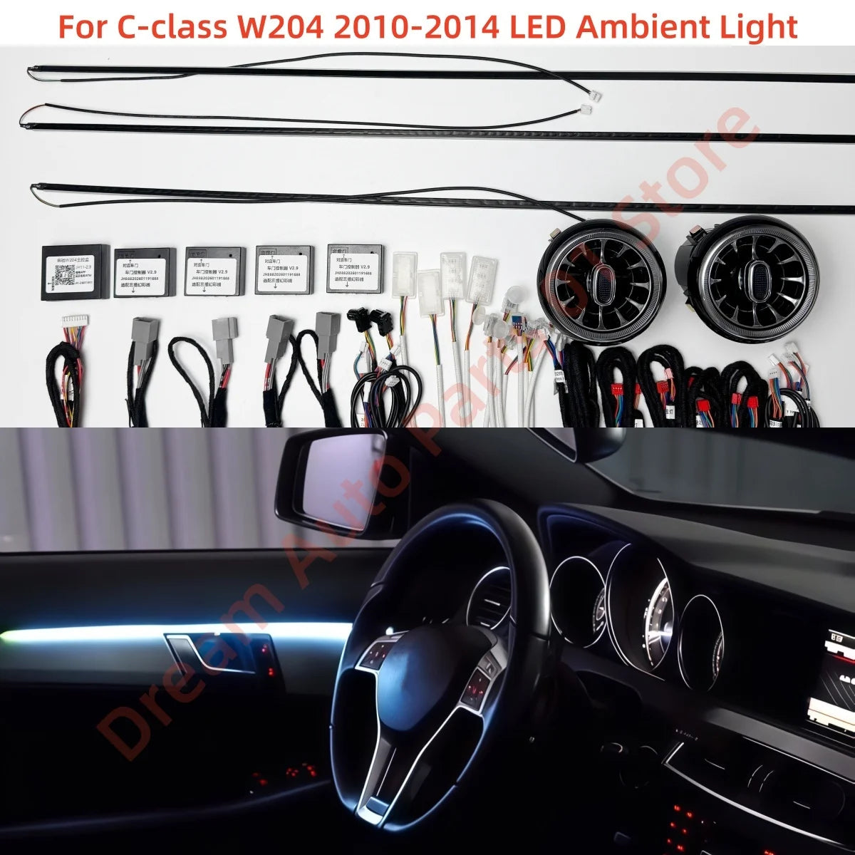 For Mercedes Benz C-Class W204 2010-2014 Atmosphere Interior
