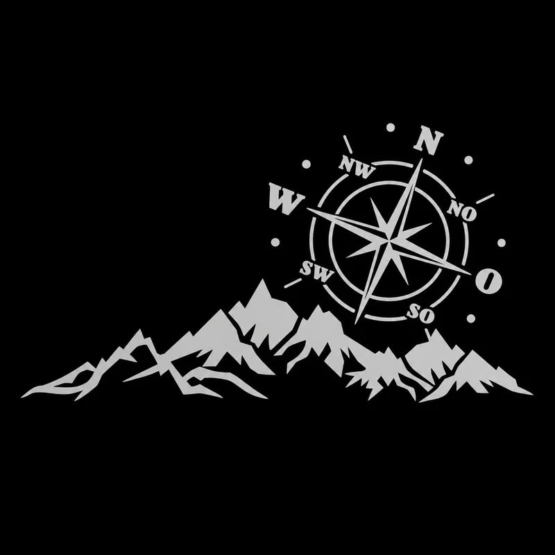 Personality Sticker Compass Navigate Mountain Offroad Pvc Decal