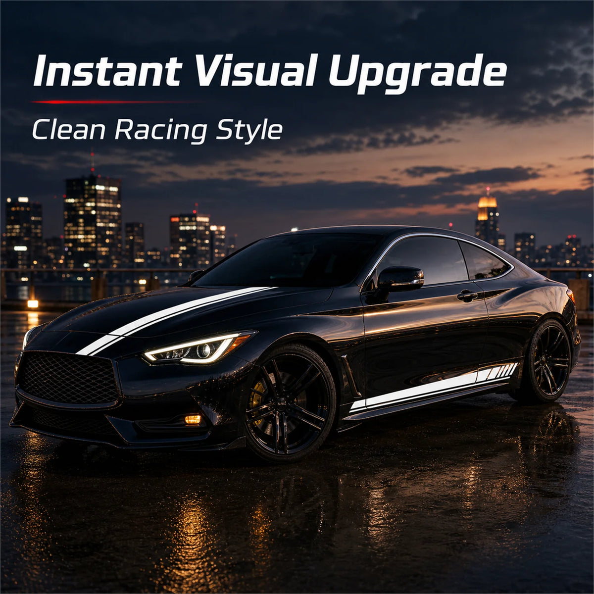 Racing Stripes Hood Side Decal Vinyl Sticker Sport Body