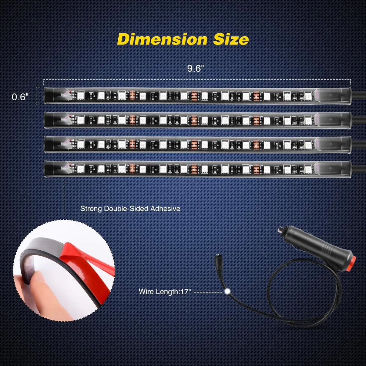Nilight tr-06 4PCS 48 Interior Dc 12V Multicolor Music