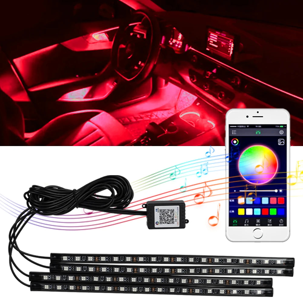 Neon Strip Interior Lighting Ambient USB Cigarette Lighter