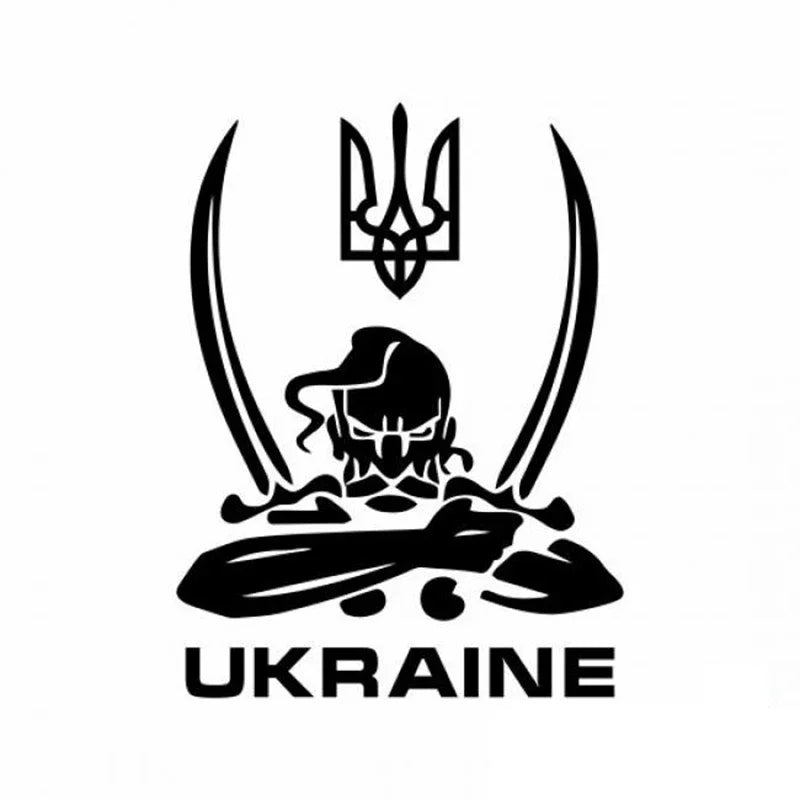 15CM Cool Ukraine Adhensive Stickers On Pvc Exterior Parts