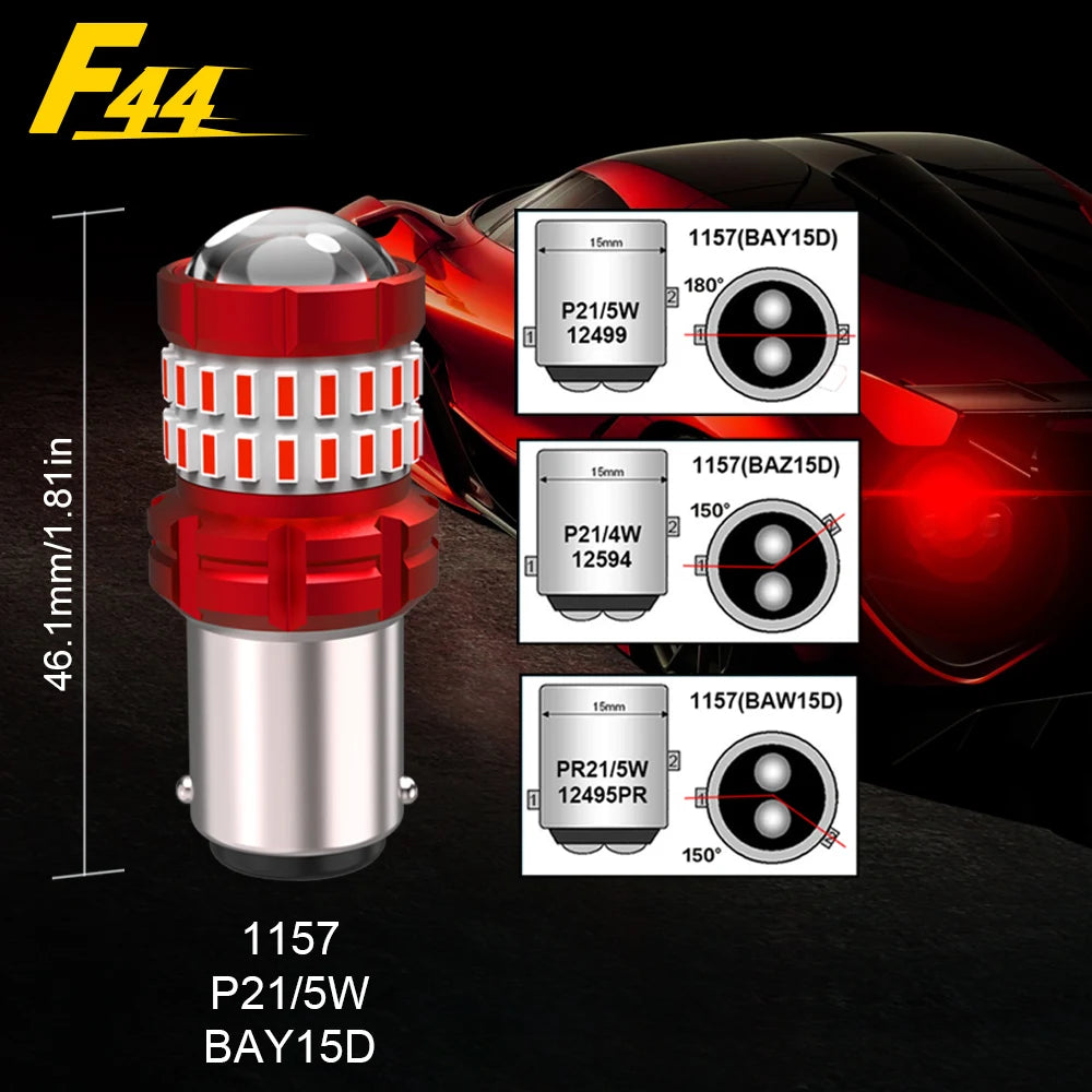 Bmtxms 2PCS 1157 bay15d P21 5W Brake Stop Red