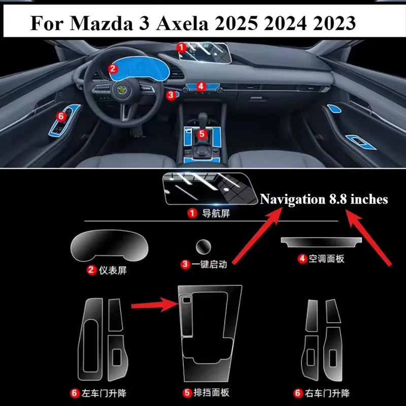 For Mazda 3 2022 2023 2024 Interior Center Console Panel Gps