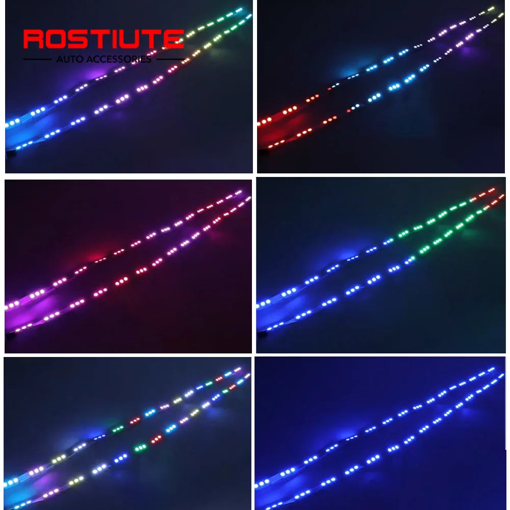 2PCS RGB Dynamic Flexible Crystal Angel Tears Turn Signal