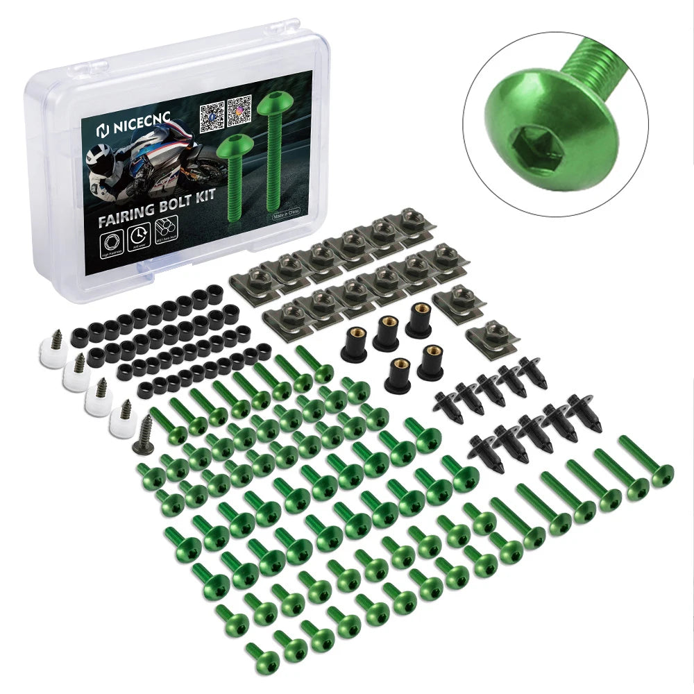 For Kawasaki ZX6R ZX7R ZX9R ZX10R 190PCS Complete Fairing Bolts