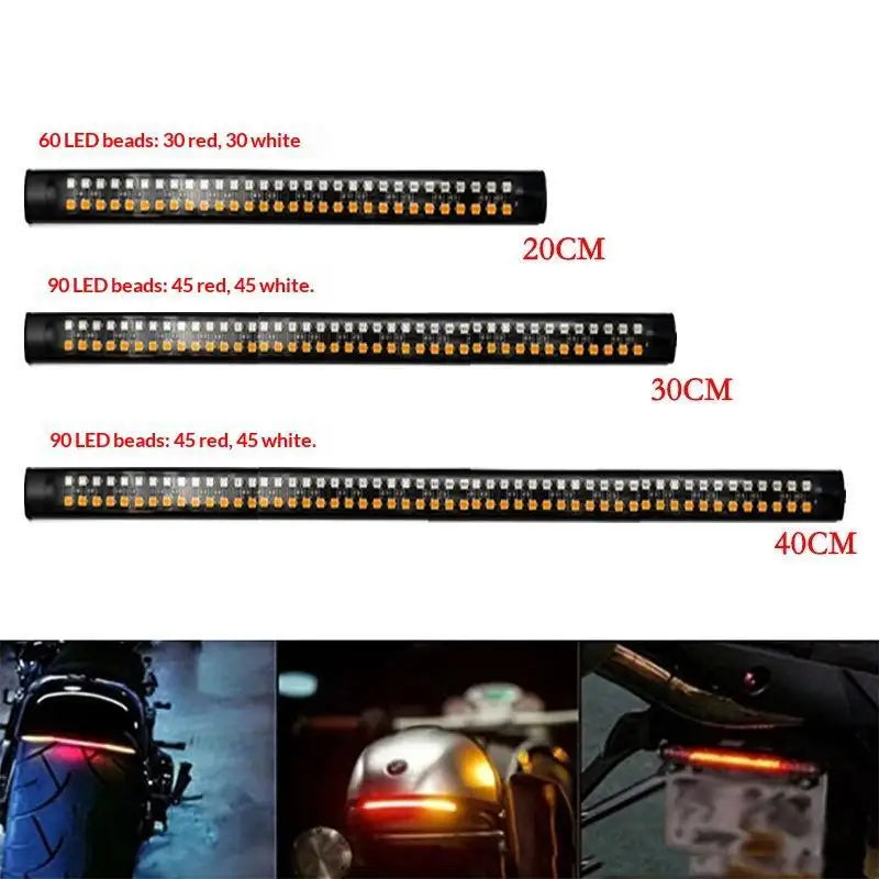 new20cm 30CM 40CM Motorcycle Flexible Tail Strip Rear Turn