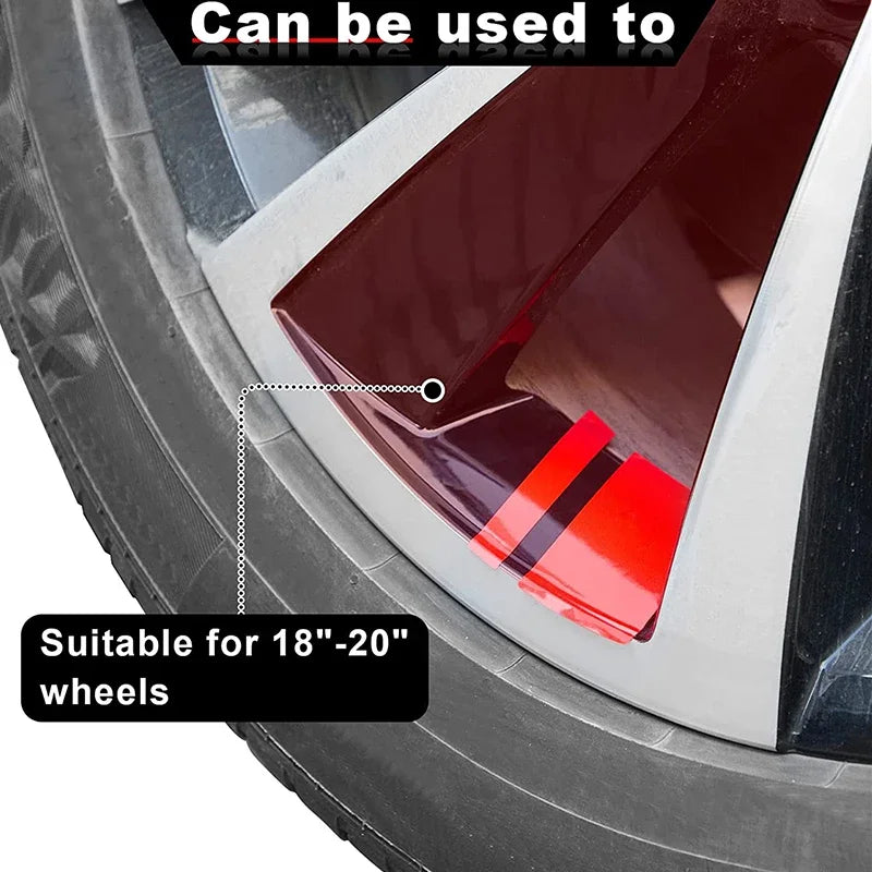 4PCS Interior Stickers Reflective Wheel Rims Vinyl Sticker Hash