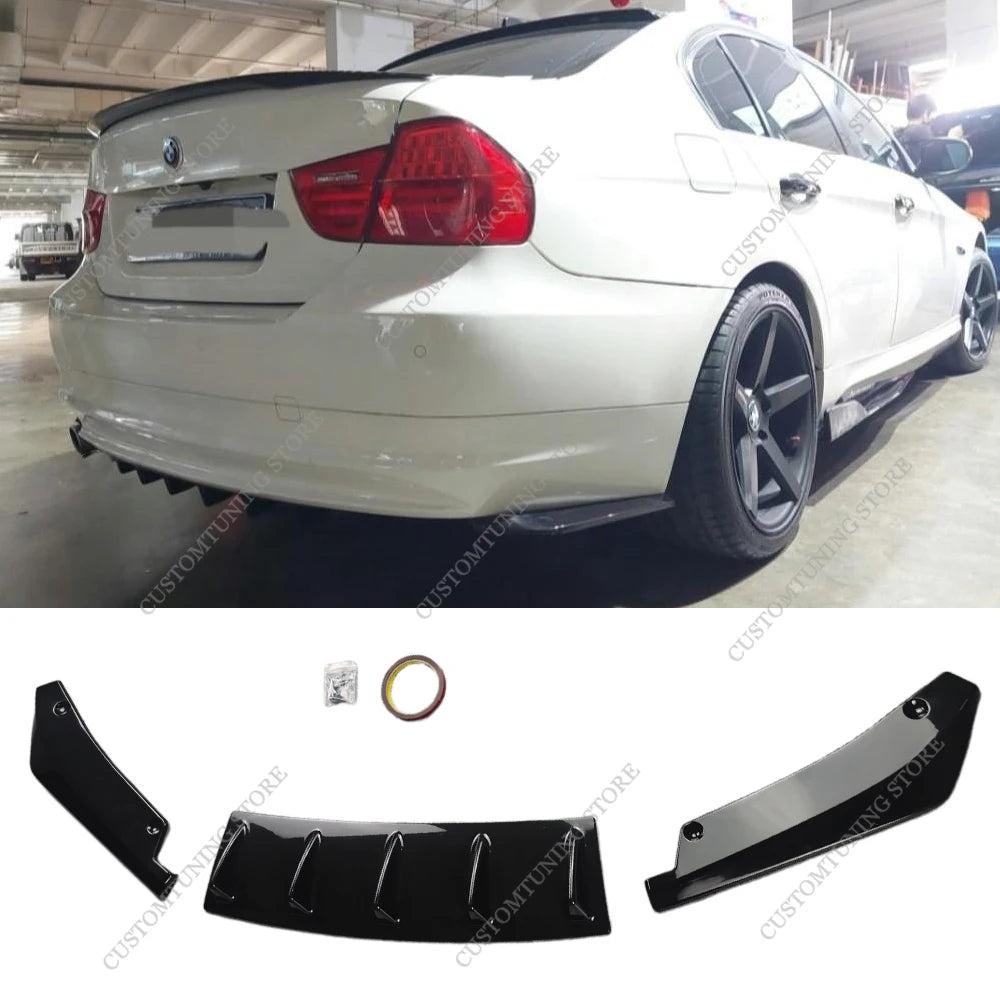 For BMW E90 E91 3 Series Rear Bumper Diffuser Side Splitter 316D