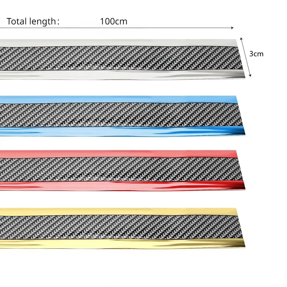 Stickers Anti Scratch Door Sill Protector Rubber Strip Carbon
