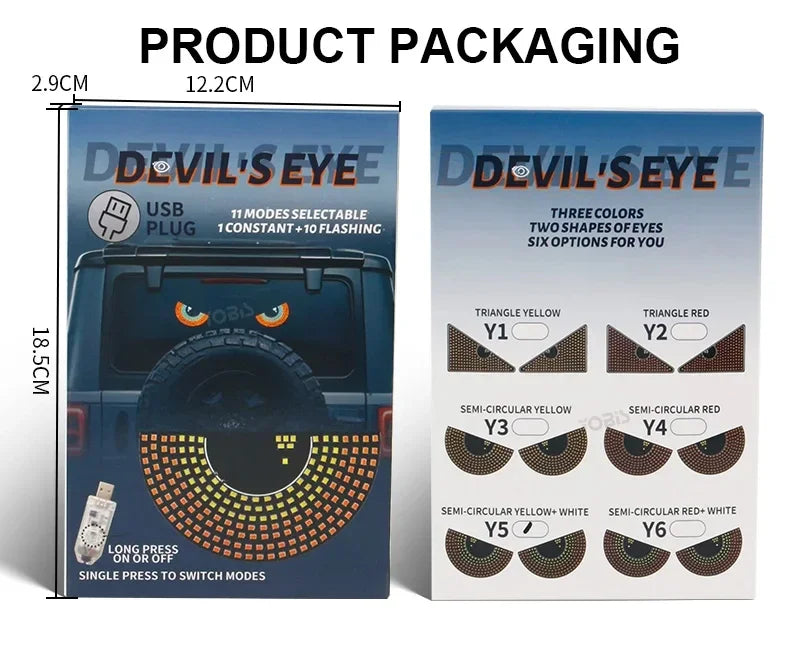 Dynamic Devil S Eye Decor Front Rear Windshield 5V