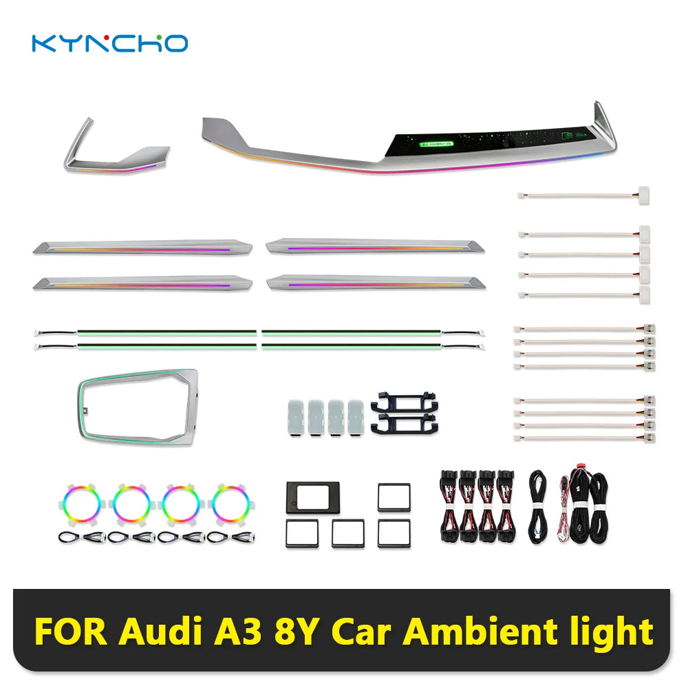 For Audi A3 8Y RGB Bluetooth Colors Ambient Kit APP Control