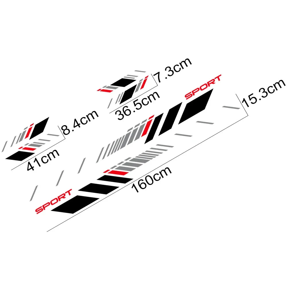 For Audi Tt 8N MK1 MK2 2PCS Lot Stripe Side Stripes Both Body