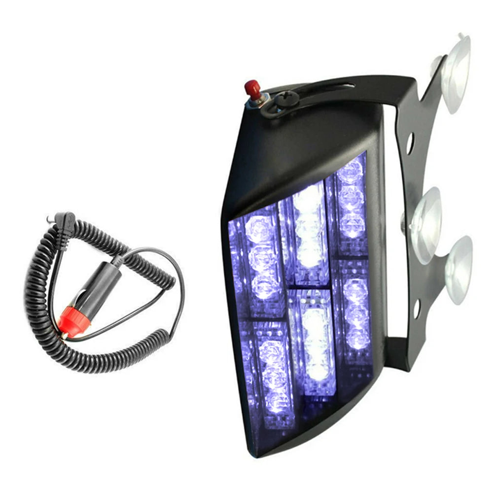 12V Strobe Warning Cigarette Lighter Windshield Dashboard Flash