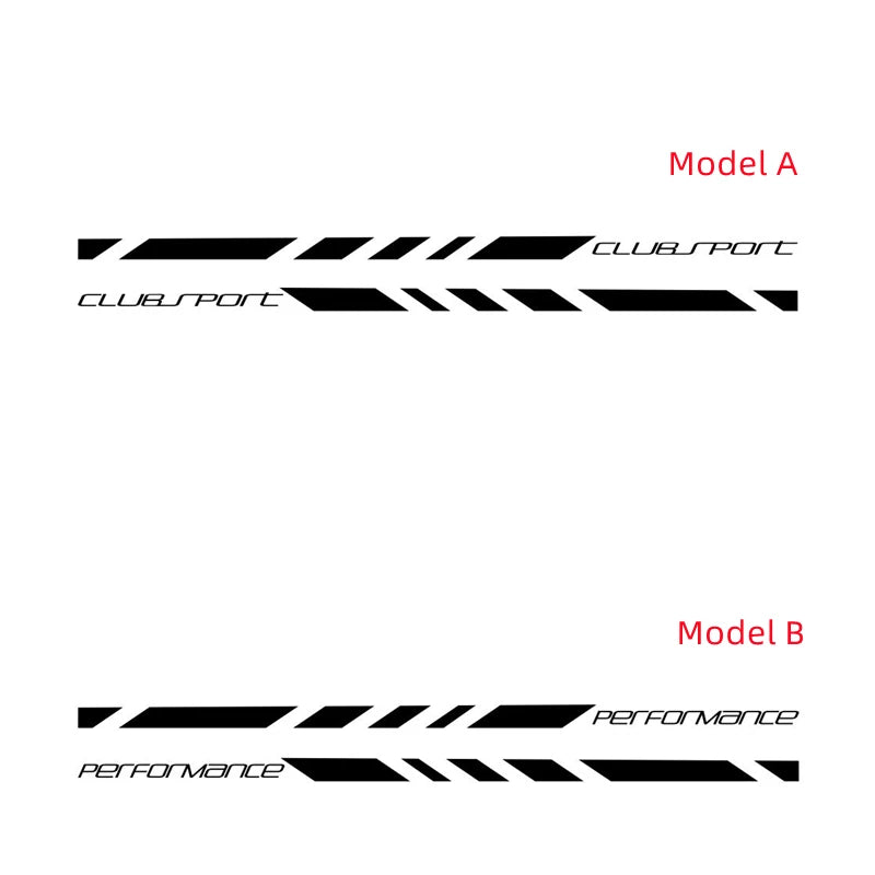 2PCS Door Side Skirt Sticker Performance Sport Stripes
