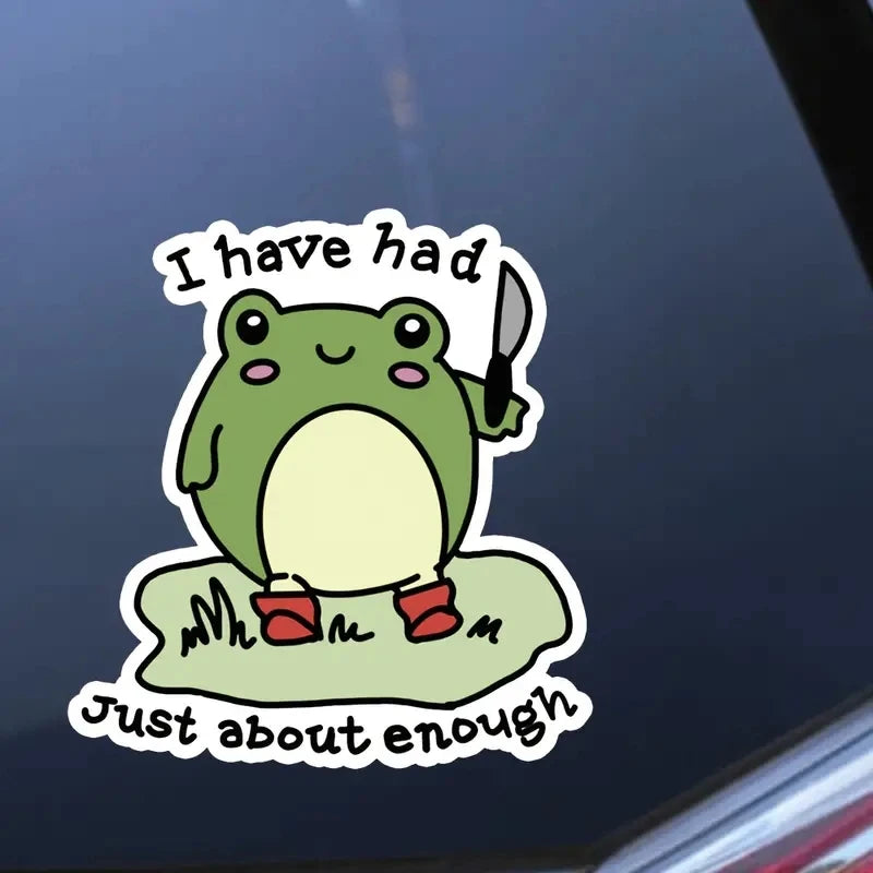 1PC Funny Cute Frog Pattern Sticker Window Bumper External
