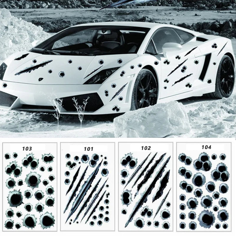 Personalized 3D Bullet Hole Stickers Creative Bumper Body Side
