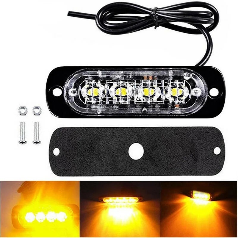4LED Warning 12v-24v Fixed Grill Breakdown Truck Trailer Beacon
