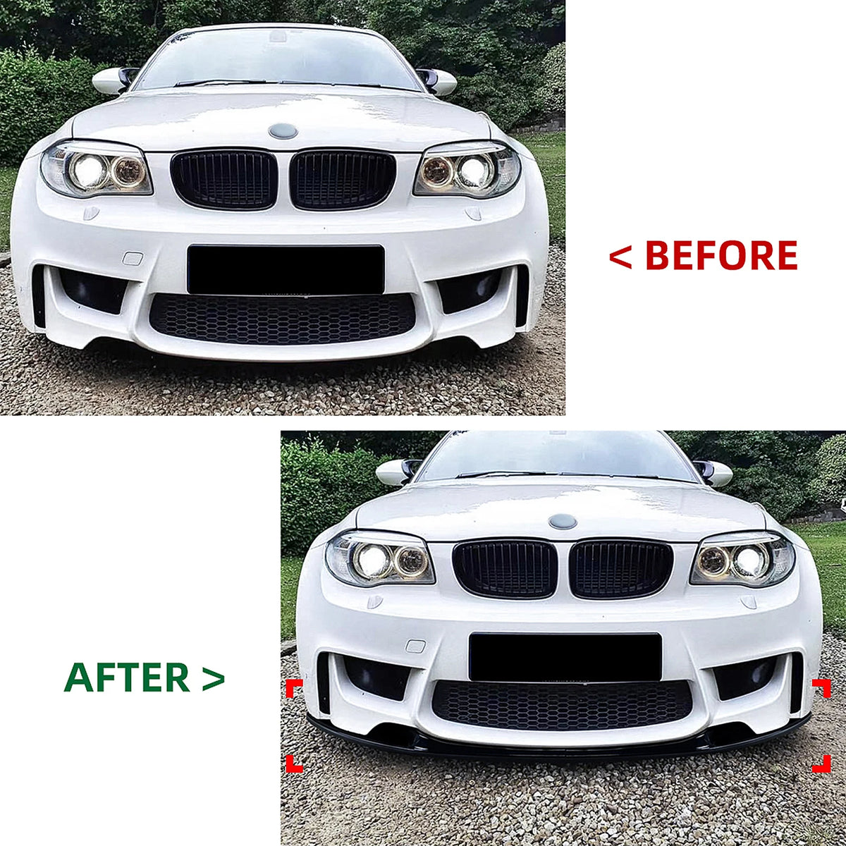 For BMW 1 Series E81 E82 Front Lower Spoiler Lip Flare Splitter