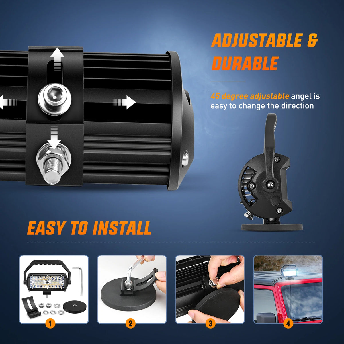 Nilight Bar 6.5inch Triple Row Spot Flood Combo Beam