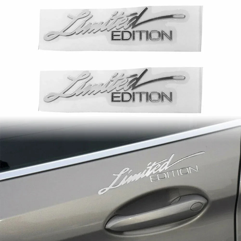 2X Stickers Silver Limited Edition Logo Badge Metal Sticker