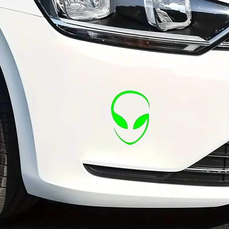 2PCS Alien Head Contour Vinyl Stickers Window Laptop Motorcycle