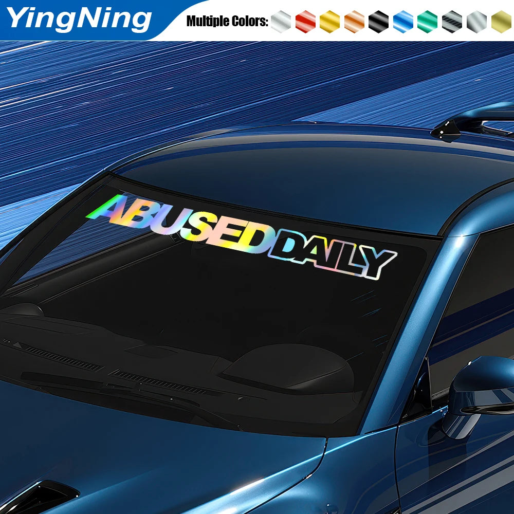 Abused Daily Sticker Funny Jdm Vinyl Windshield Decal Waterproof
