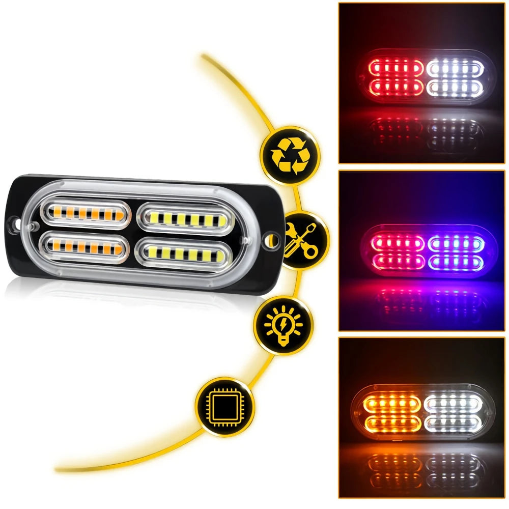 Strobe Set 24LED 12V SUV Ambulance Flashing Switch Red
