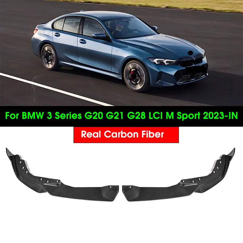 For BMW 3 Series G20 G21 Real Dry Carbon Fiber Front Bumper Lip