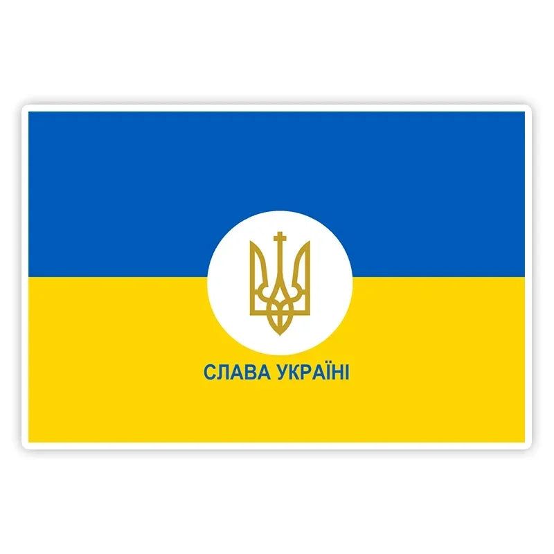 Removable Decal Sticker Ukraine Flag Trident Map Ukrainian On