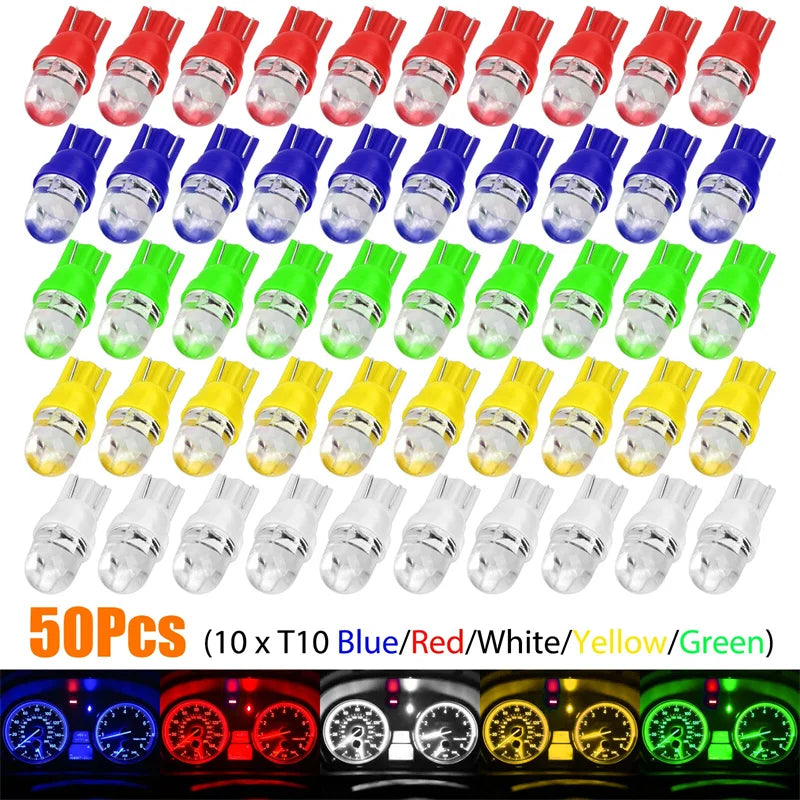 For Speedometer Instrument Gauge Cluster Dash 50PCS T10 Bulbs