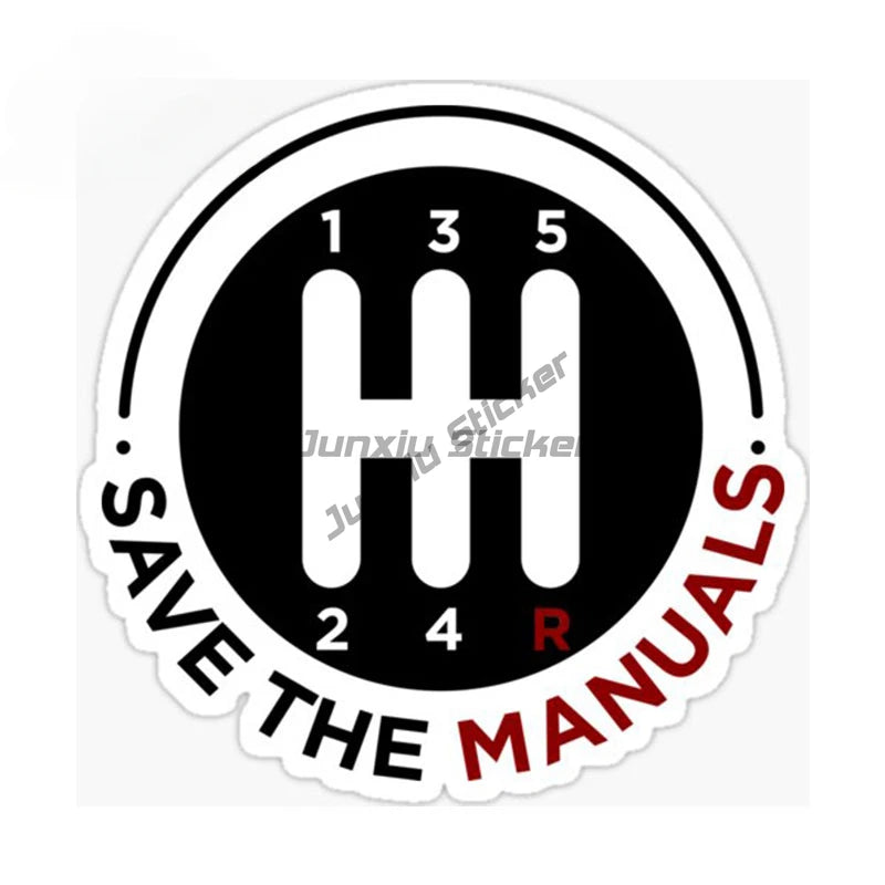 Save Manual Logo Vinyl Stickers Decals Trunk Body Window
