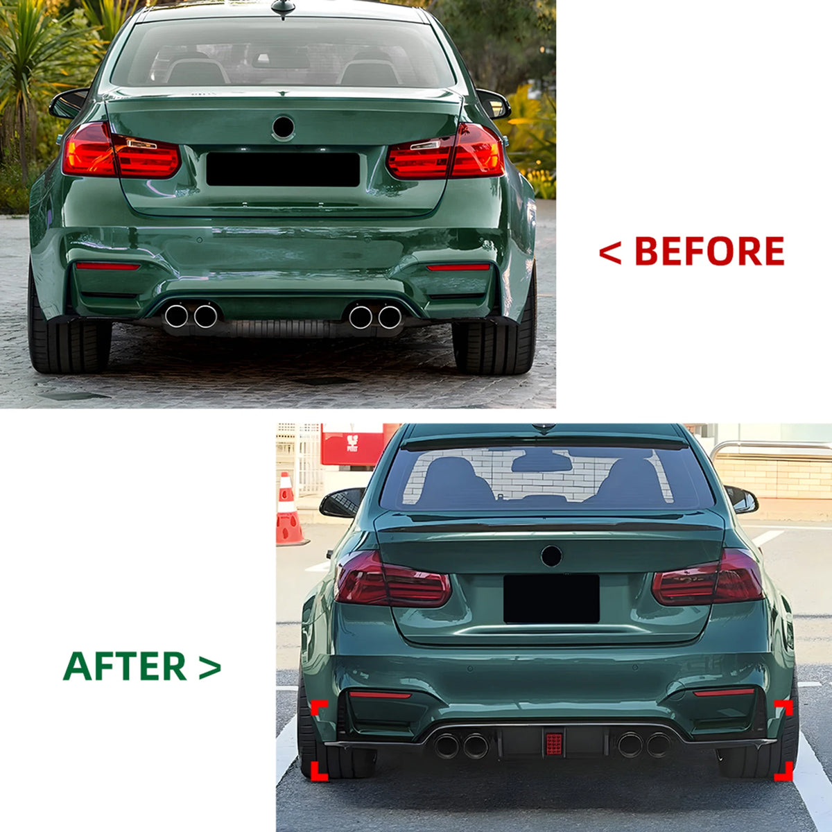 For BMW F80 M3 F81 F82 Rear Bumper Diffuser Lip Carbon Fiber