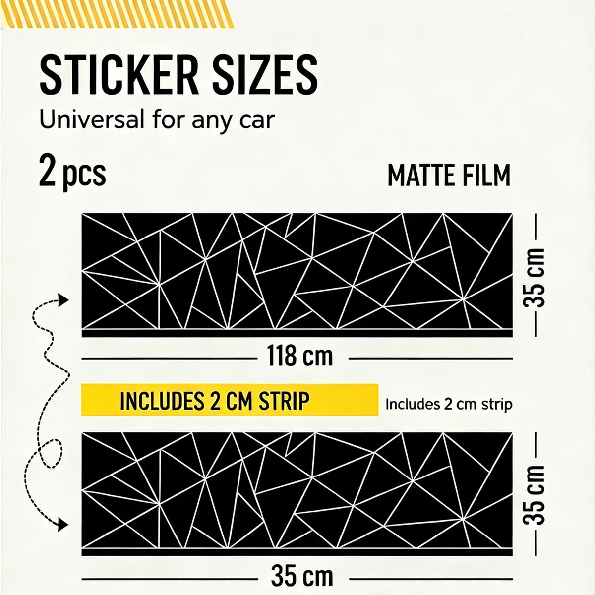 For Vehicles Stickers Large Triangle Design Side Body Window