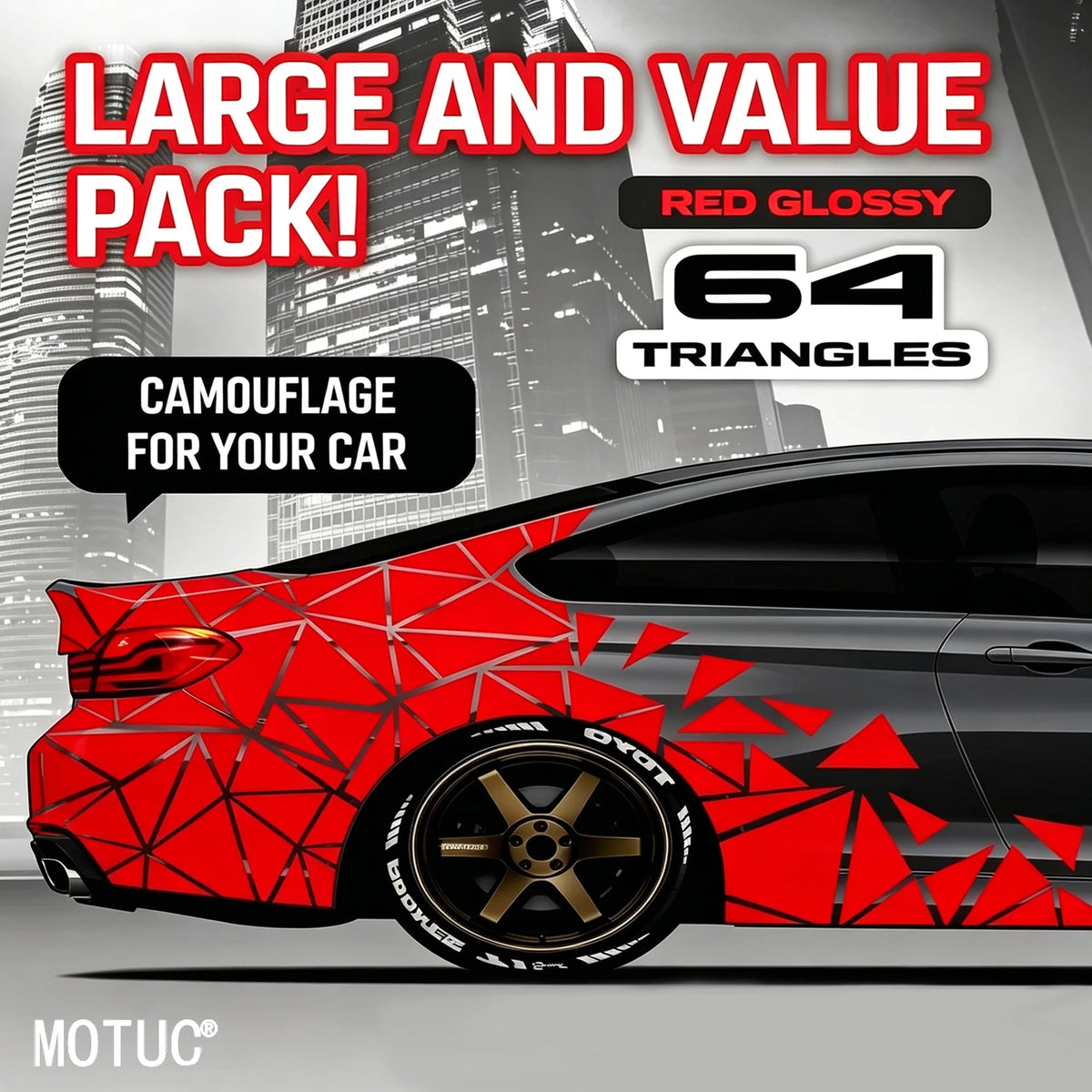 2PCS Camo large-area Triangular Body Decals Tuning Outdoor