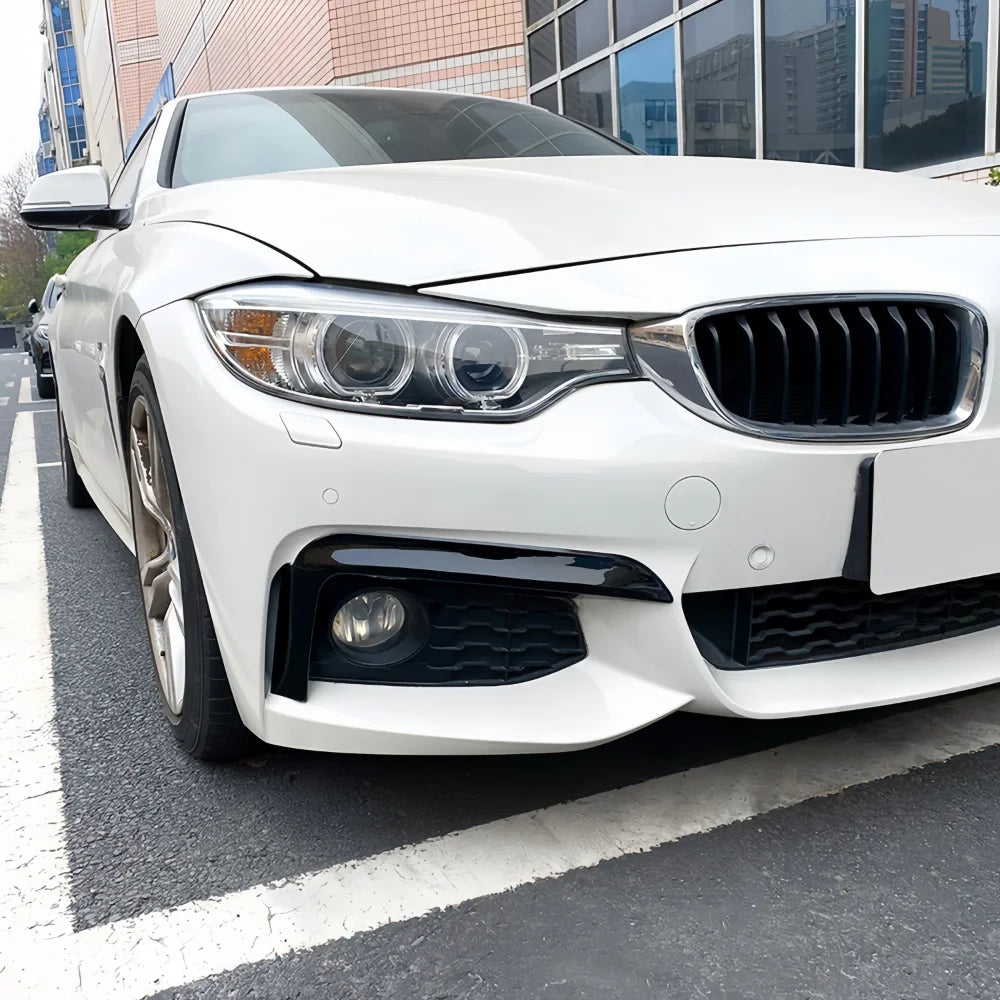 For BMW F32 F33 F36 M Glossy Black Carbon Look Front Bumper Lip