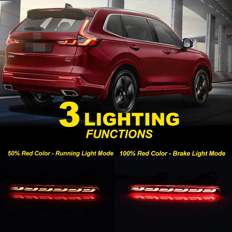 For Honda Crv 2023 2024 LED Rear Bumper Reflectors Dynamic Turn