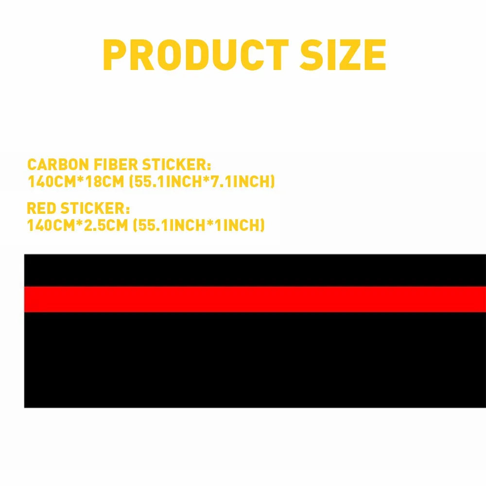 1PCS 5D Carbon Fiber Rally Racing Stripes Front Hood