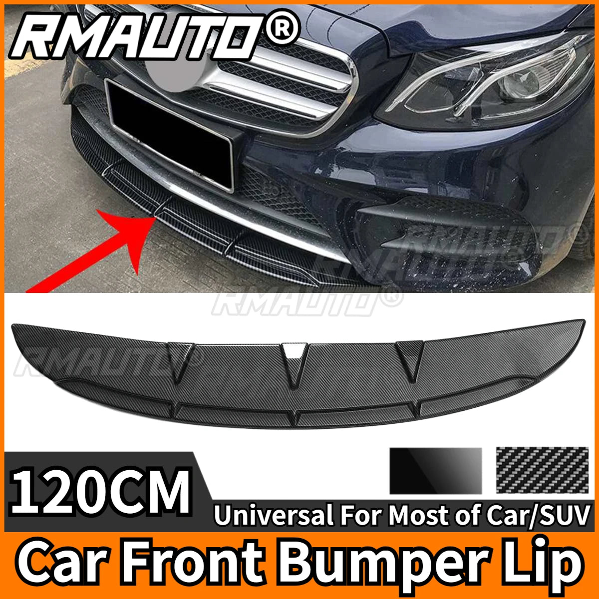 For Benz 120CM Front Bumper Lip Splitter Diffuser Body Kit