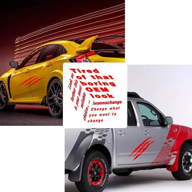 For Most 1PCS Claw Marks Headlight Decal Sticker Monster Stripes