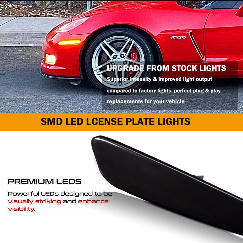 For Chevrolet Chevy Corvette C6 05-13 Ijdm Amber Red Side Marker