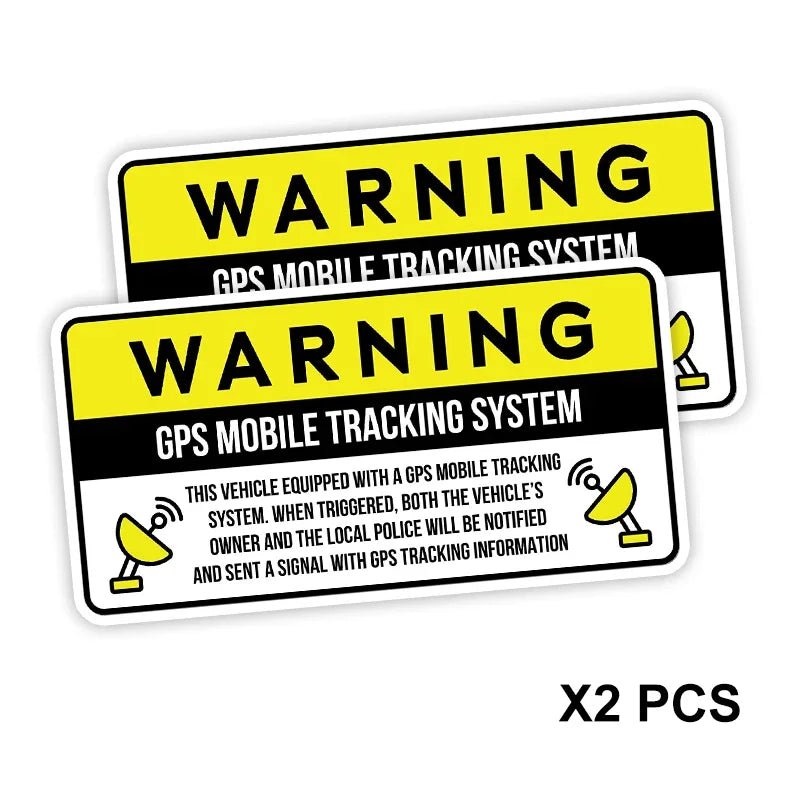 Warning Gps Alarm System Sticker On Vinyl Decal Waterproof