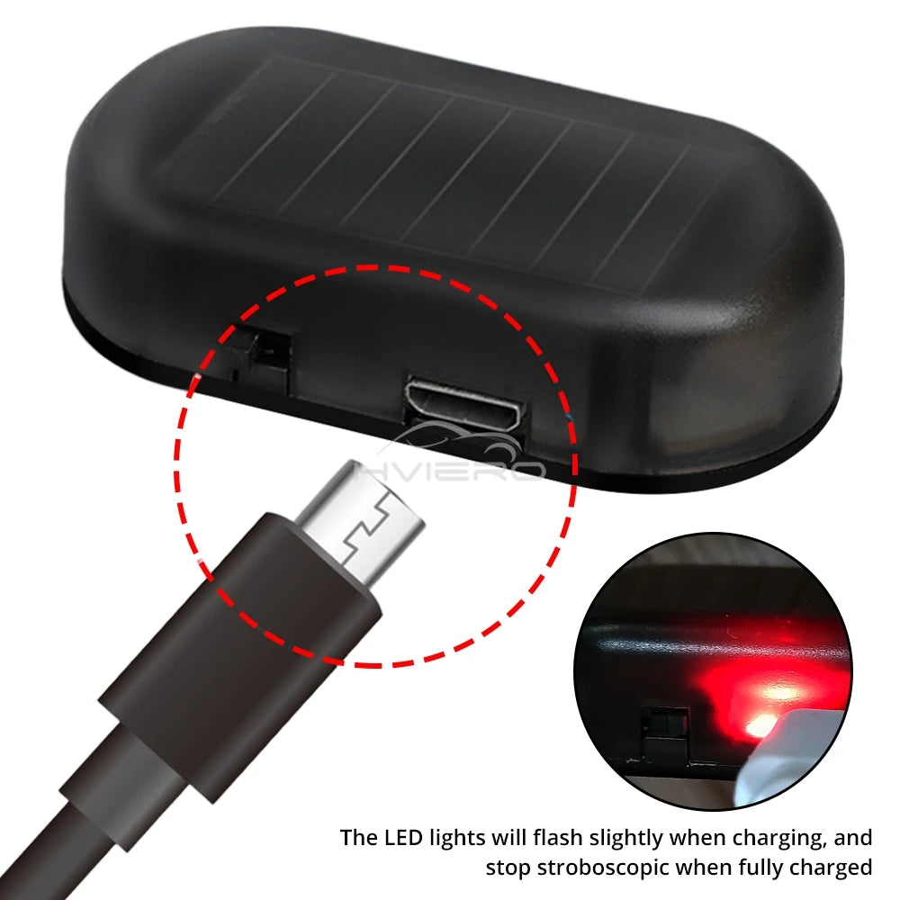 For Auto Solar Powered Security Warning Dummy Alarm Wireless