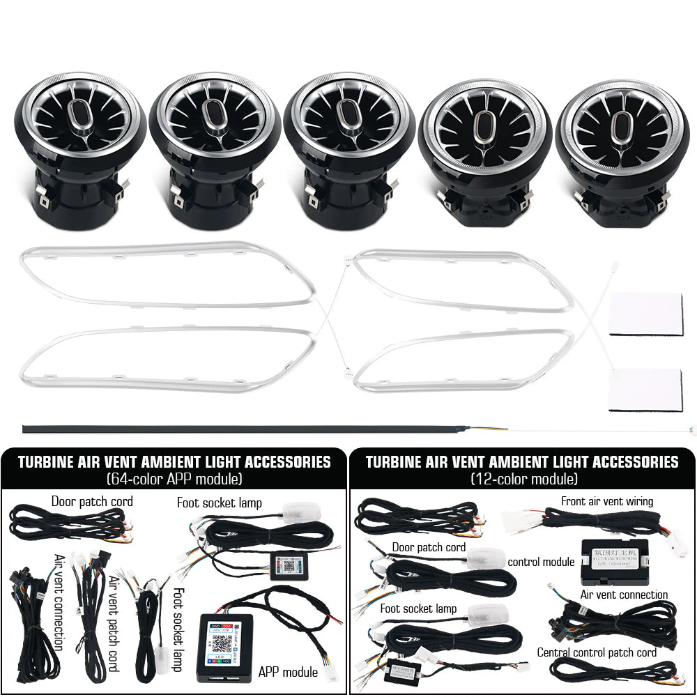 For Benz W176 C117 X156 A Cla Gla 12 Colors Ambient Turbine Air